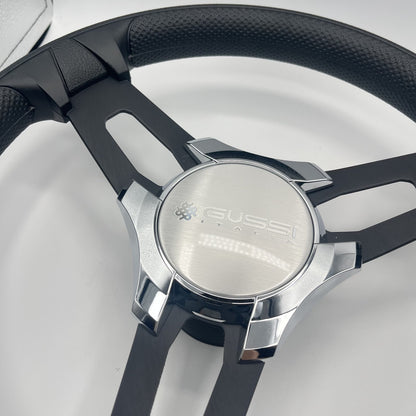 Gussi Italia Boat Model 15 Steering Wheel Black Brushed Alum Spokes | Gussi