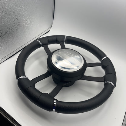 Malera Boat Steering Wheel Black Aluminum Spokes - Tige Boats