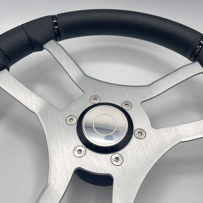 Malera Boat Steering Wheel Brushed Aluminum Spokes | Target Snap-in
