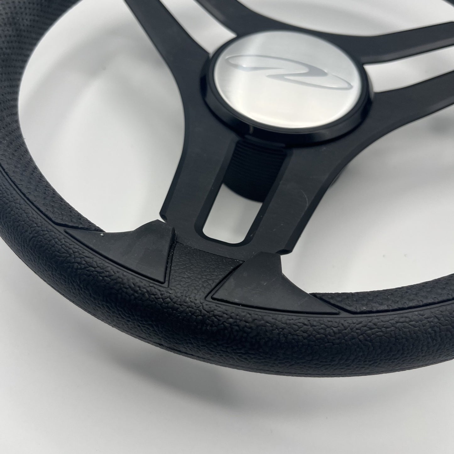 Gussi Italia Marine Steering Wheel Black Brush Metal Spokes |Regal