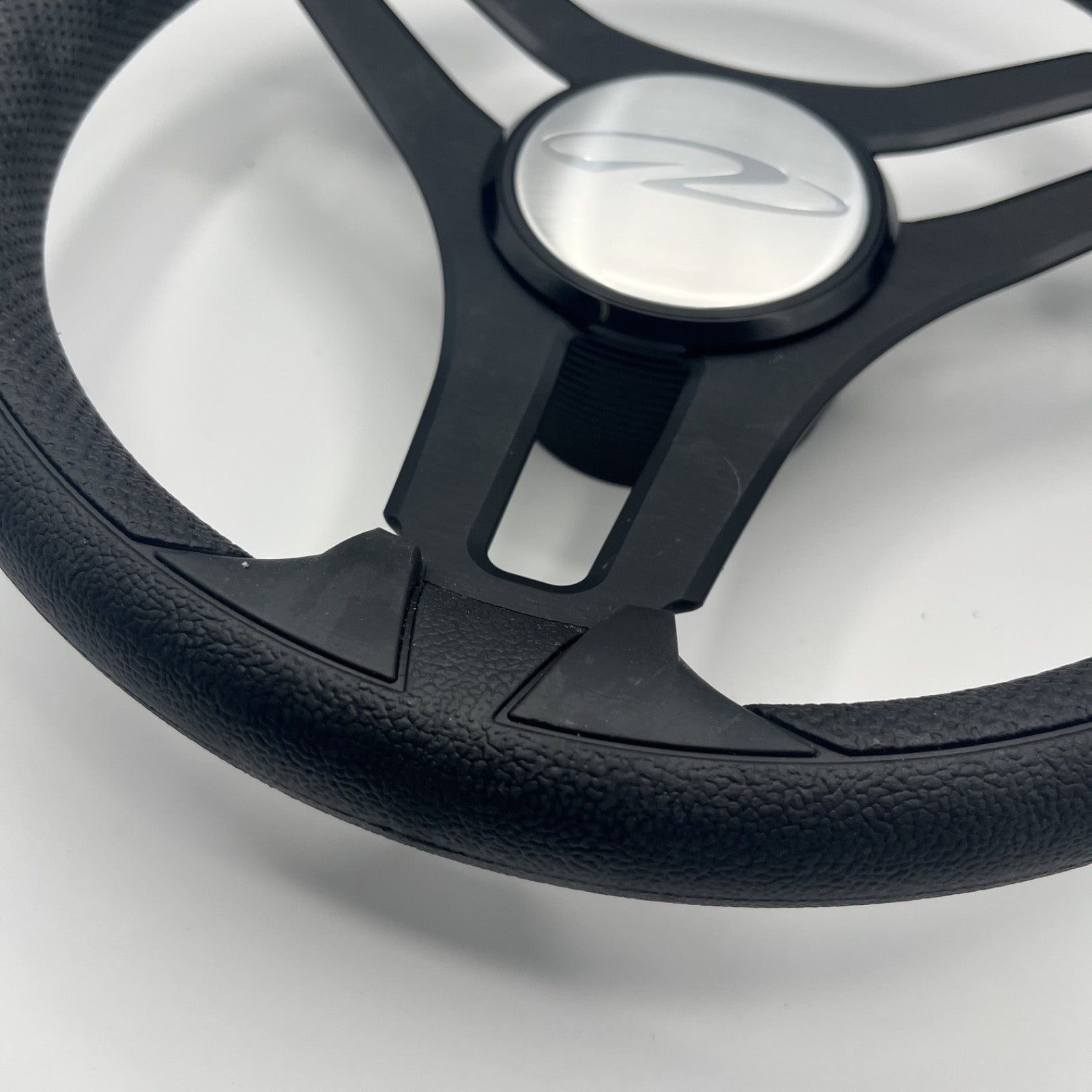 Gussi Italia Marine Steering Wheel Black Brush Metal Spokes |Regal