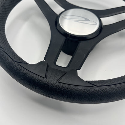 Gussi Italia Marine Steering Wheel Black Brush Metal Spokes |Regal