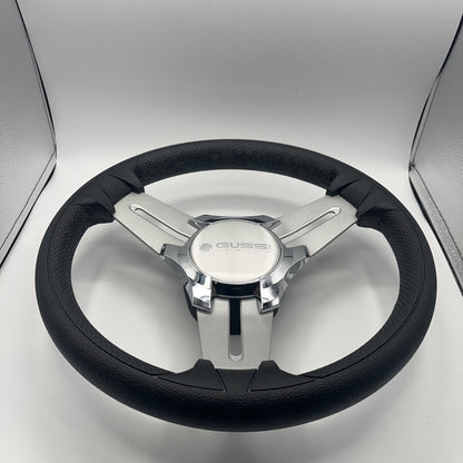Model 15 Marine Steering Wheel Brushed Aluminum Spokes | Gussi Logo