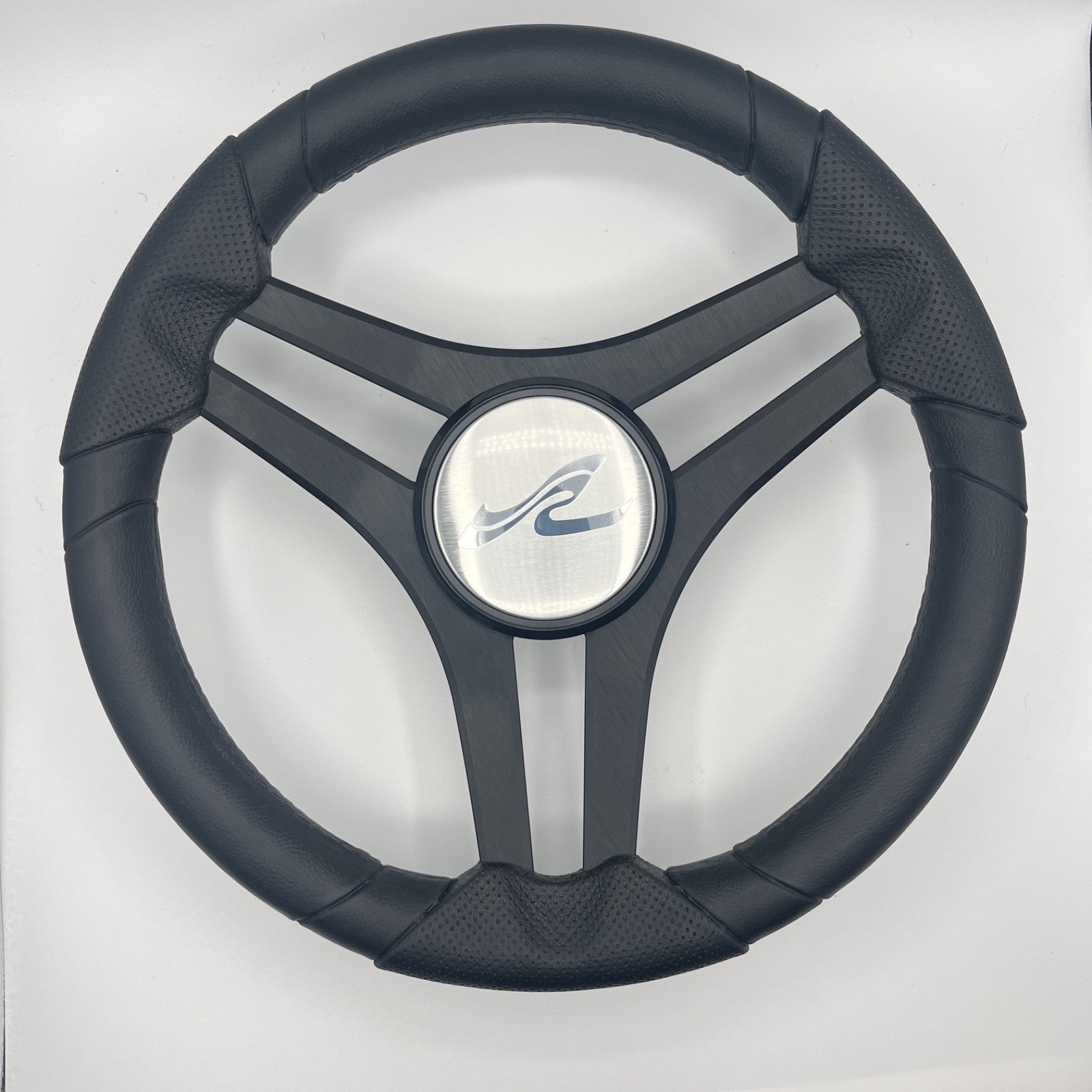 Molinara Marine Steering Wheel Black Brushed Alum Spokes | SeaRay Boats