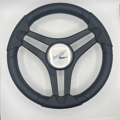 Molinara Marine Steering Wheel Black Brushed Alum Spokes | SeaRay Boats