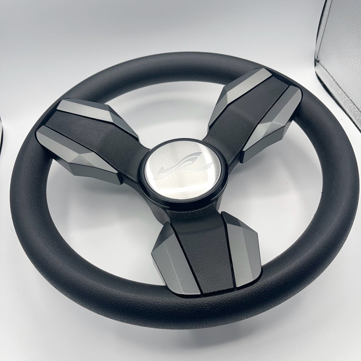 Collina Boat Steering Wheel Dark Gray Inserts - SeaRay - Keyed ONLY