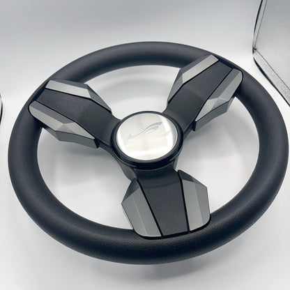 Collina Boat Steering Wheel Dark Gray Inserts - SeaRay - Keyed ONLY