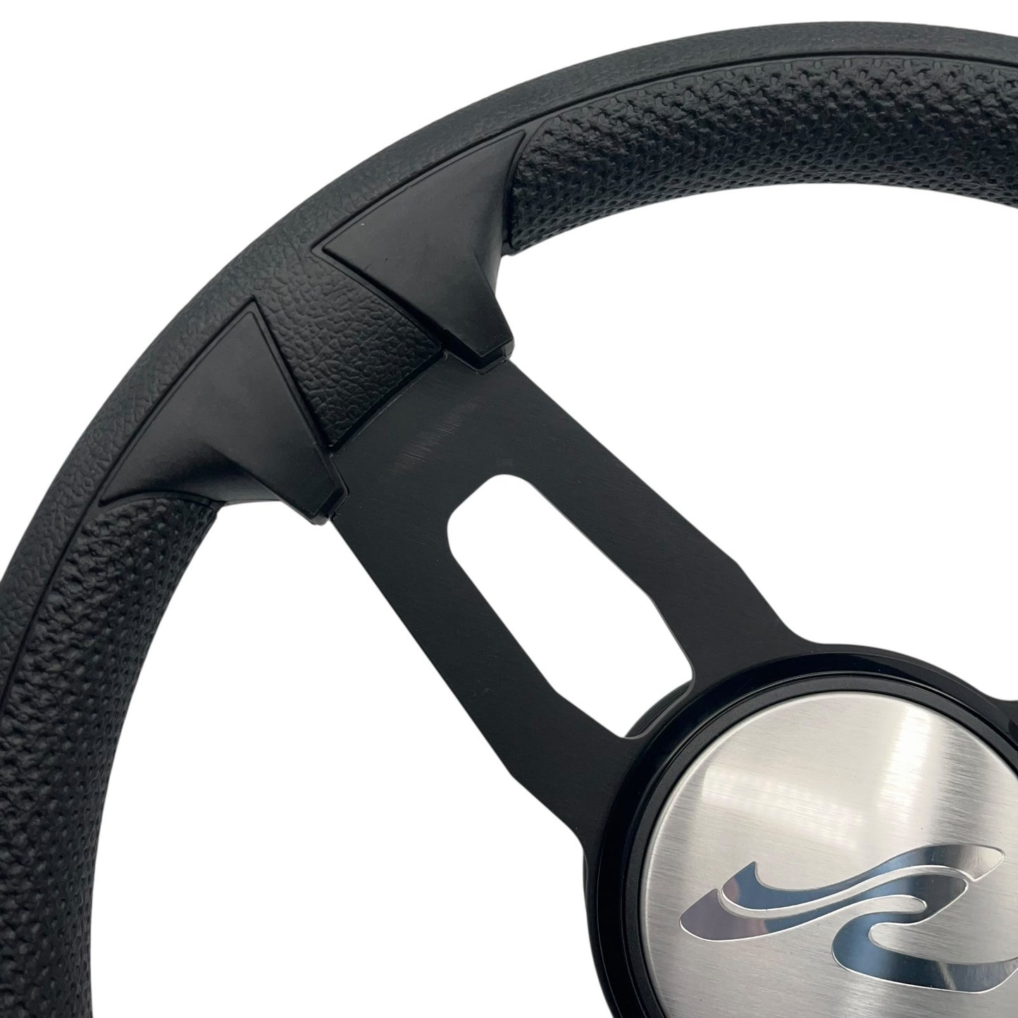 Model 15 Marine Steering Wheel Black Brushed Aluminum Spokes | SeaRay