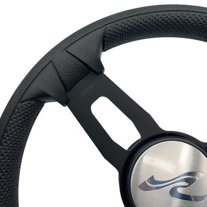 Model 15 Marine Steering Wheel Black Brushed Aluminum Spokes | SeaRay