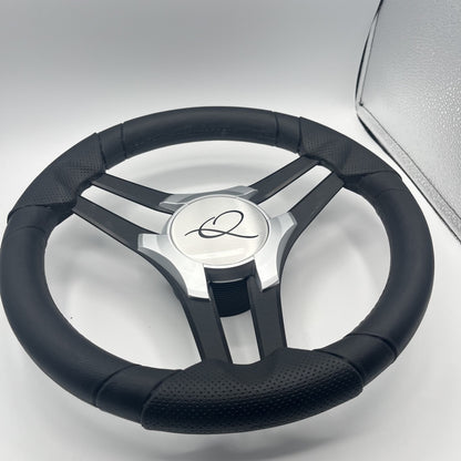 Molinara Marine Steering Wheel Black Brushed Alum Spokes | Apex