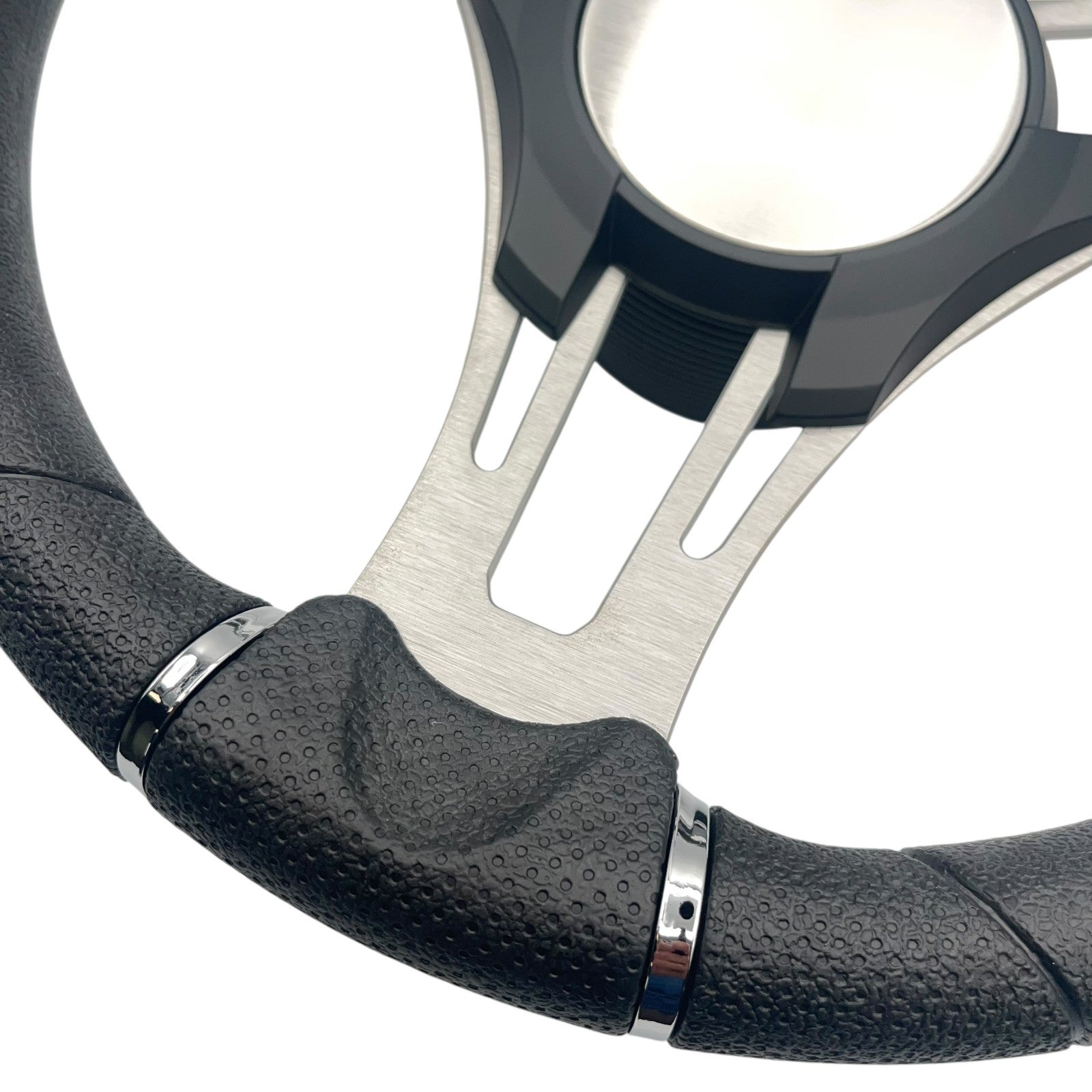 Verona Boat Steering Wheel Gray Brushed Aluminum Spokes | Plain