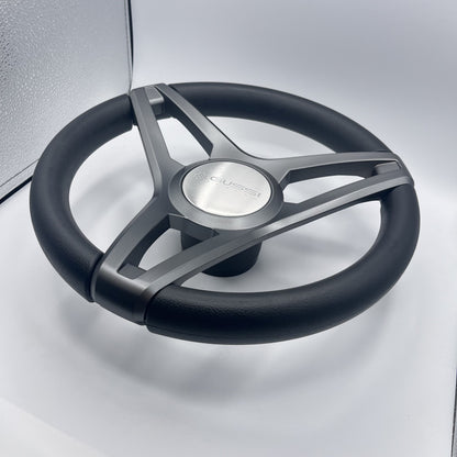 Molino Gray w/Soft Touch Urethane Rim Boat Steering Wheel | Gussi Italia