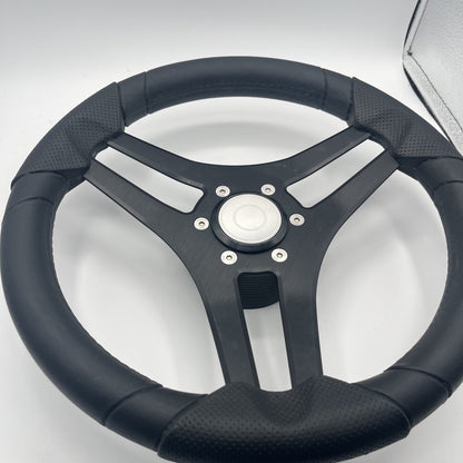 Molinara Marine Steering Wheel Black Brushed Alum Spokes | Target Style