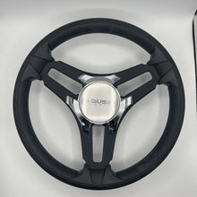 Gussi Italia Marine Steering Wheel Black Brush Metal Spokes | Gussi Logo