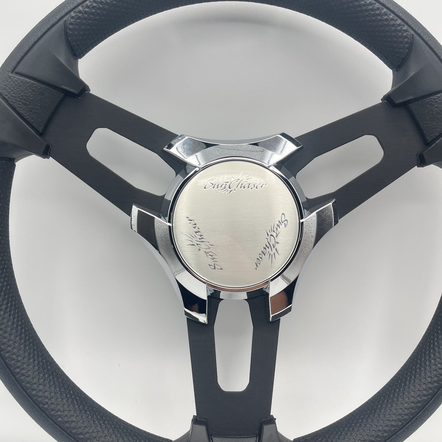 Gussi Italia Boat Model 15 Steering Wheel Black Brushed Alum Spokes | SunChaser
