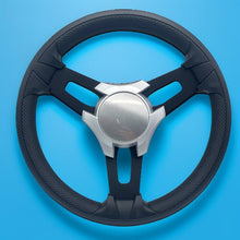 Model 15 Boat Steering Wheel Black Brushed Alum Spokes | SilvPlain
