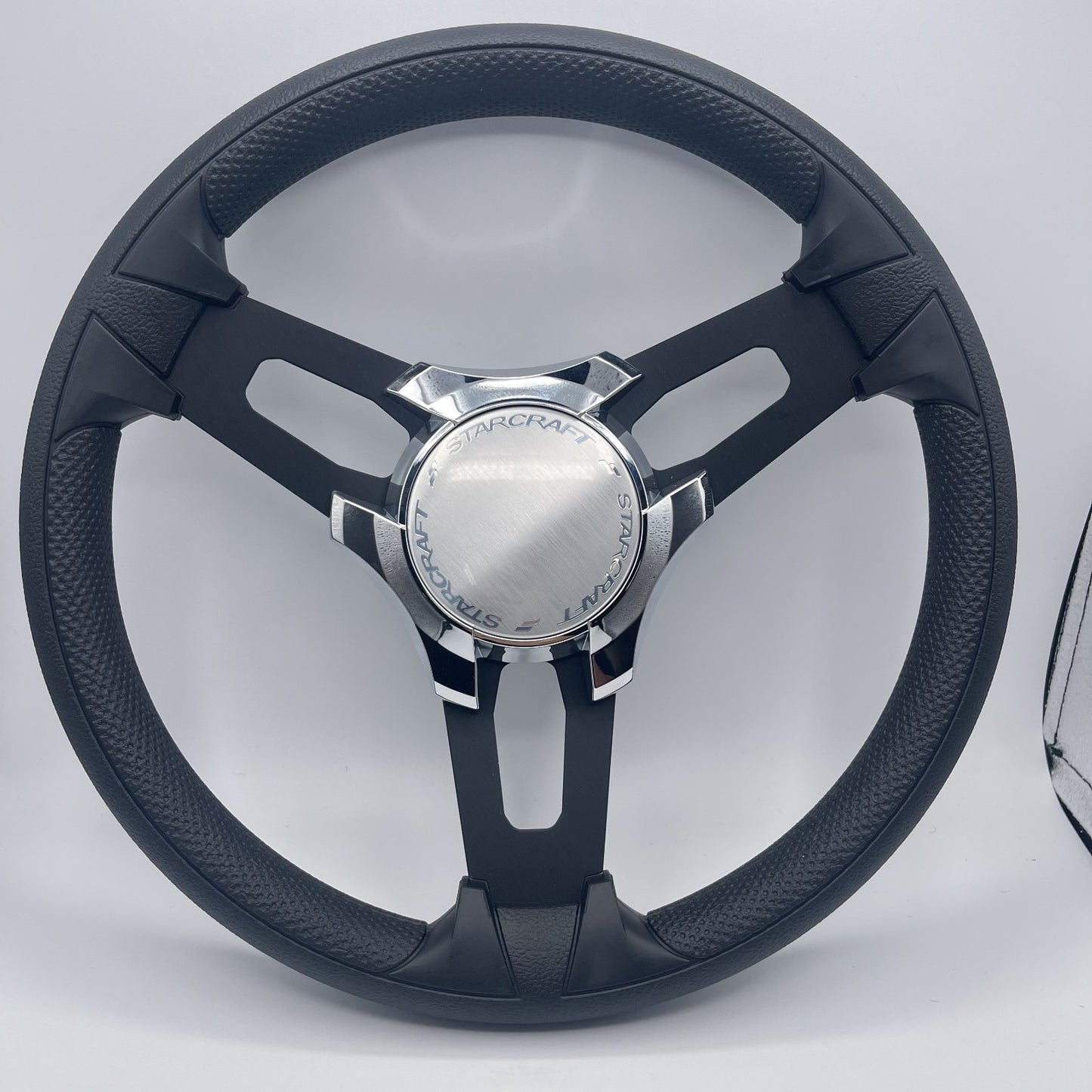 Gussi Italia Boat Model 15 Steering Wheel Black Brushed Alum Spokes | Starcraft