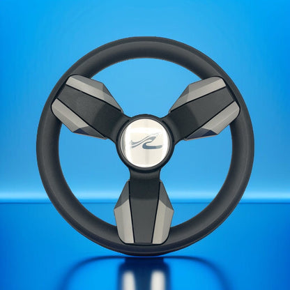 Collina Boat Steering Wheel Dark Gray Inserts - SeaRay - Keyed ONLY
