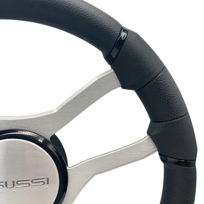 Malera Boat Steering Wheel Brushed Aluminum Spokes