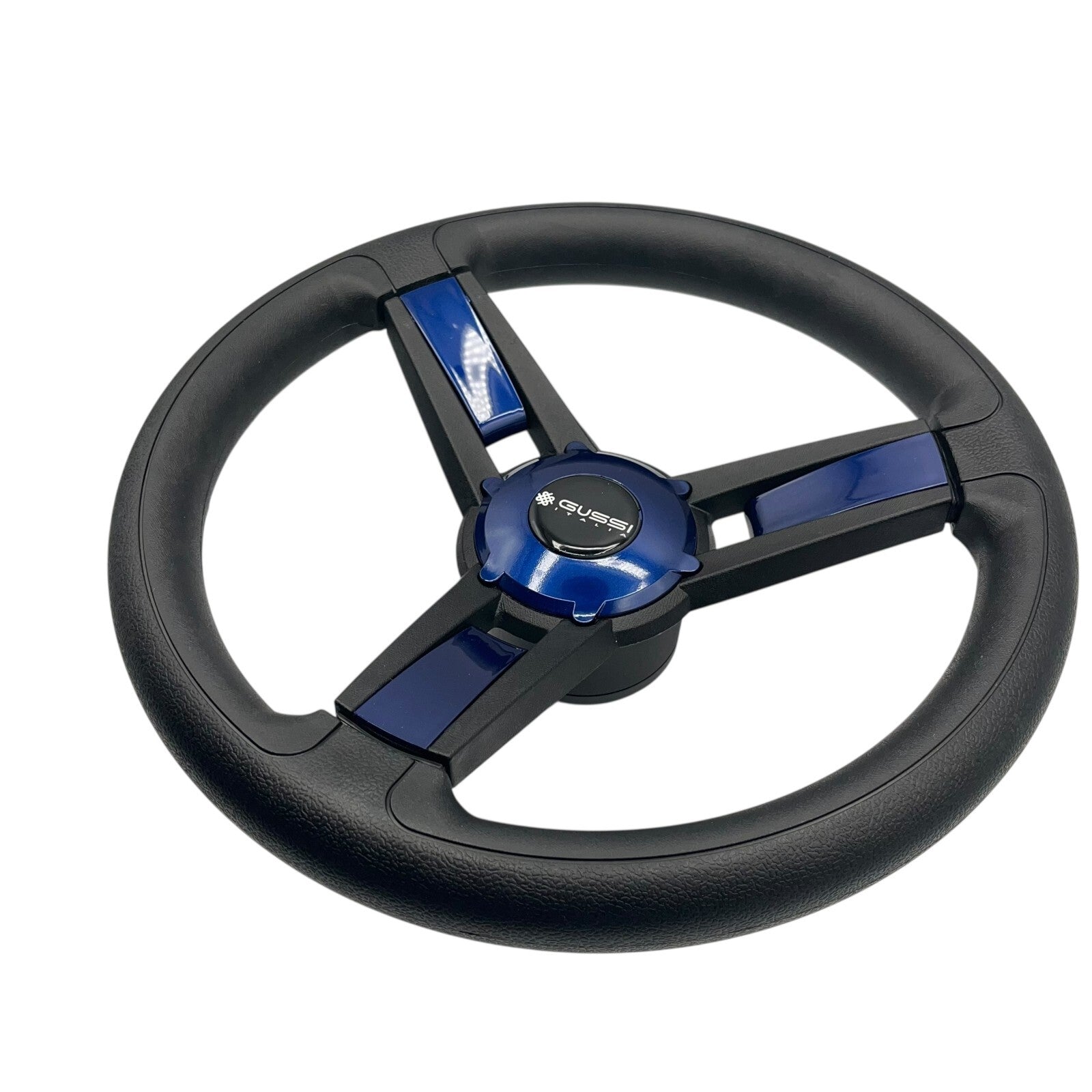 Giazza Golf Cart Steering E-Z-GO HUB Soft Touch Rim ABS Spokes - Blue Inserts