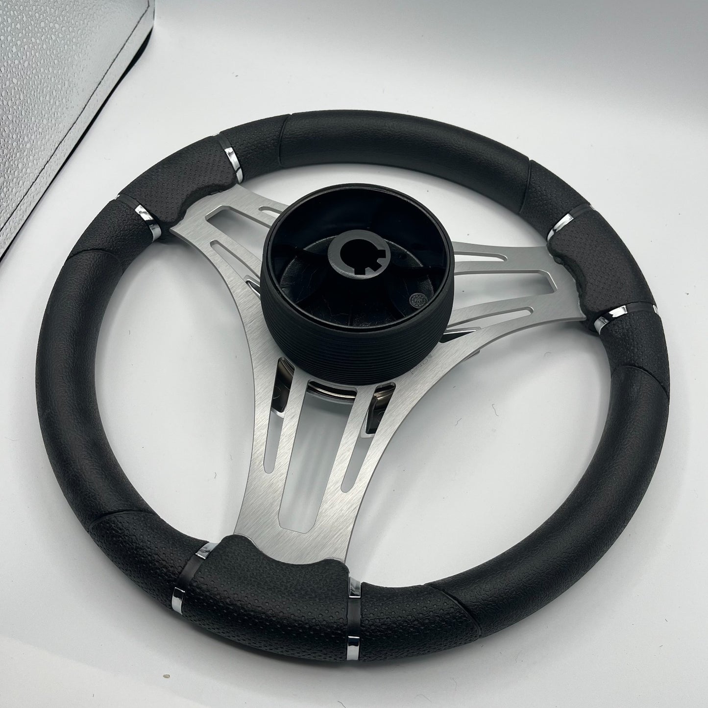 Verona Boat Steering Wheel Brush Alum Spoke KEYED or SPLINED HUB | Harris Kayot