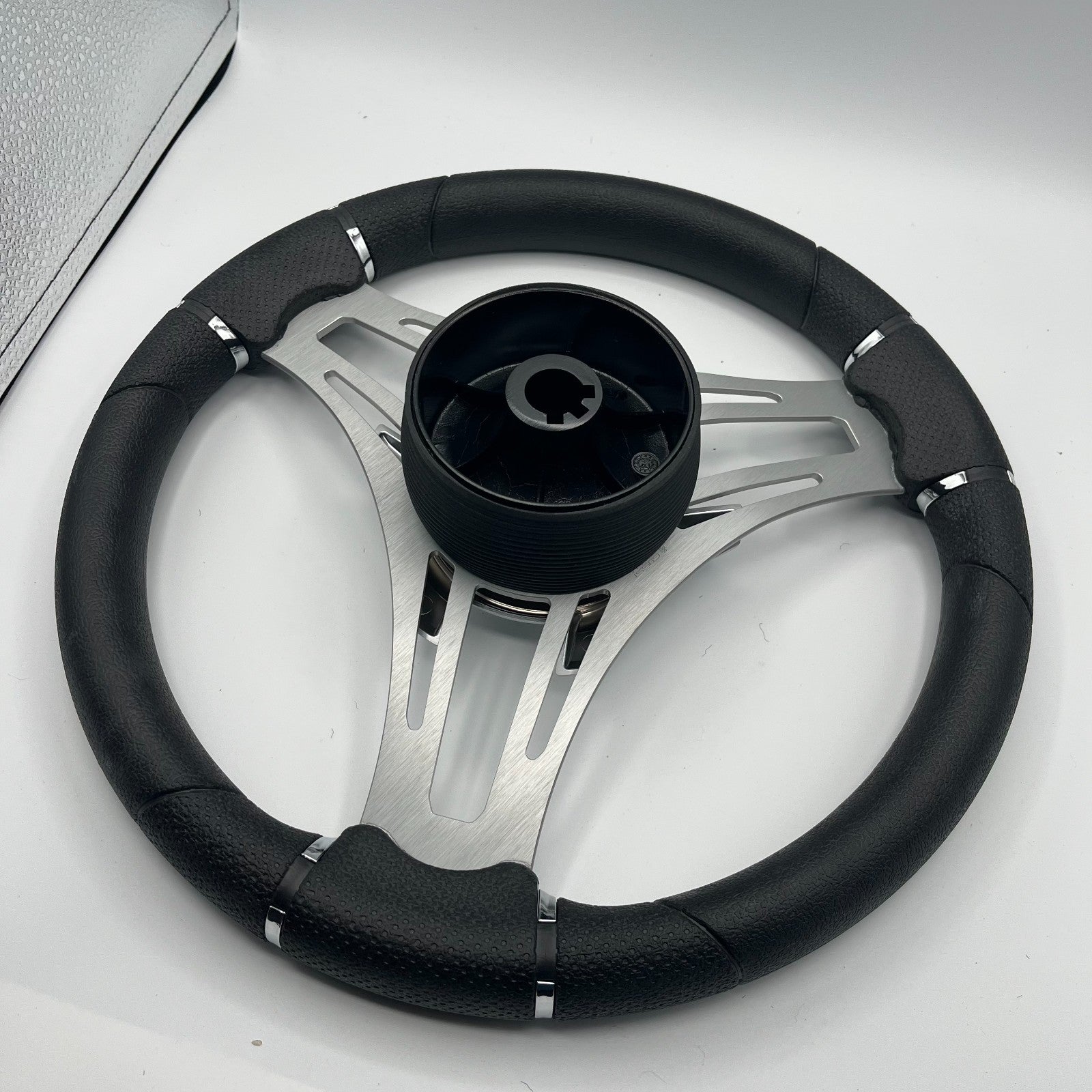 Verona Boat Steering Wheel Brush Alum Spoke KEYED or SPLINED HUB | Harris Kayot