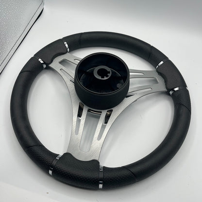 Verona Boat Steering Wheel Brush Alum Spoke KEYED or SPLINED HUB | Harris Kayot