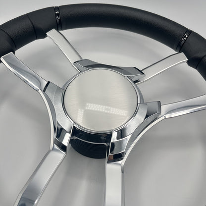 Malera Boat Steering Wheel Chrome Spokes | Chrome Blank Star