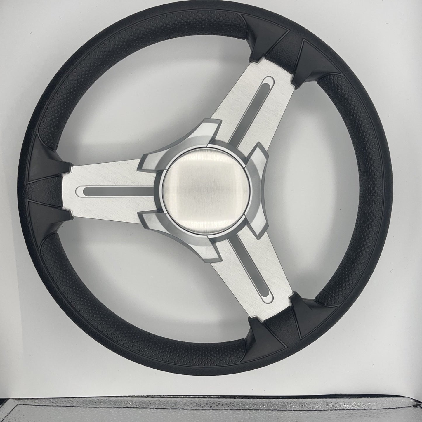 Model 15 Marine Steering Wheel Brushed Aluminum Spokes | Blank Center