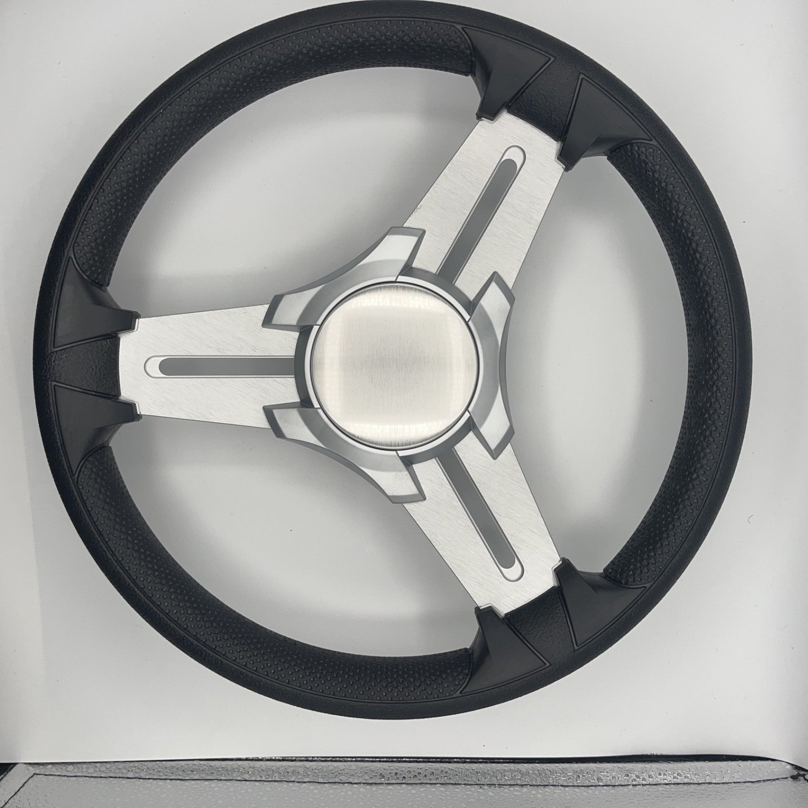 Model 15 Marine Steering Wheel Brushed Aluminum Spokes | Blank Center