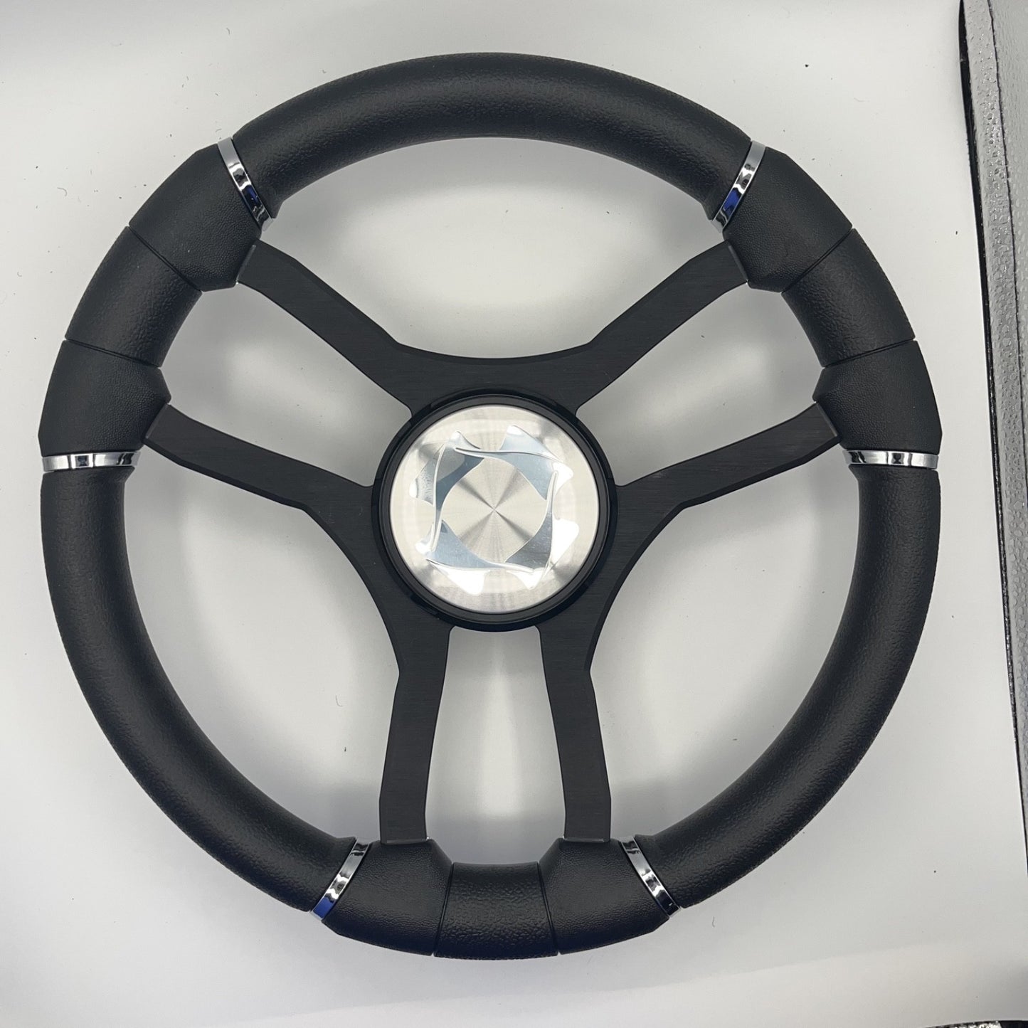 Malera Boat Steering Wheel Black Aluminum Spokes | Stingray