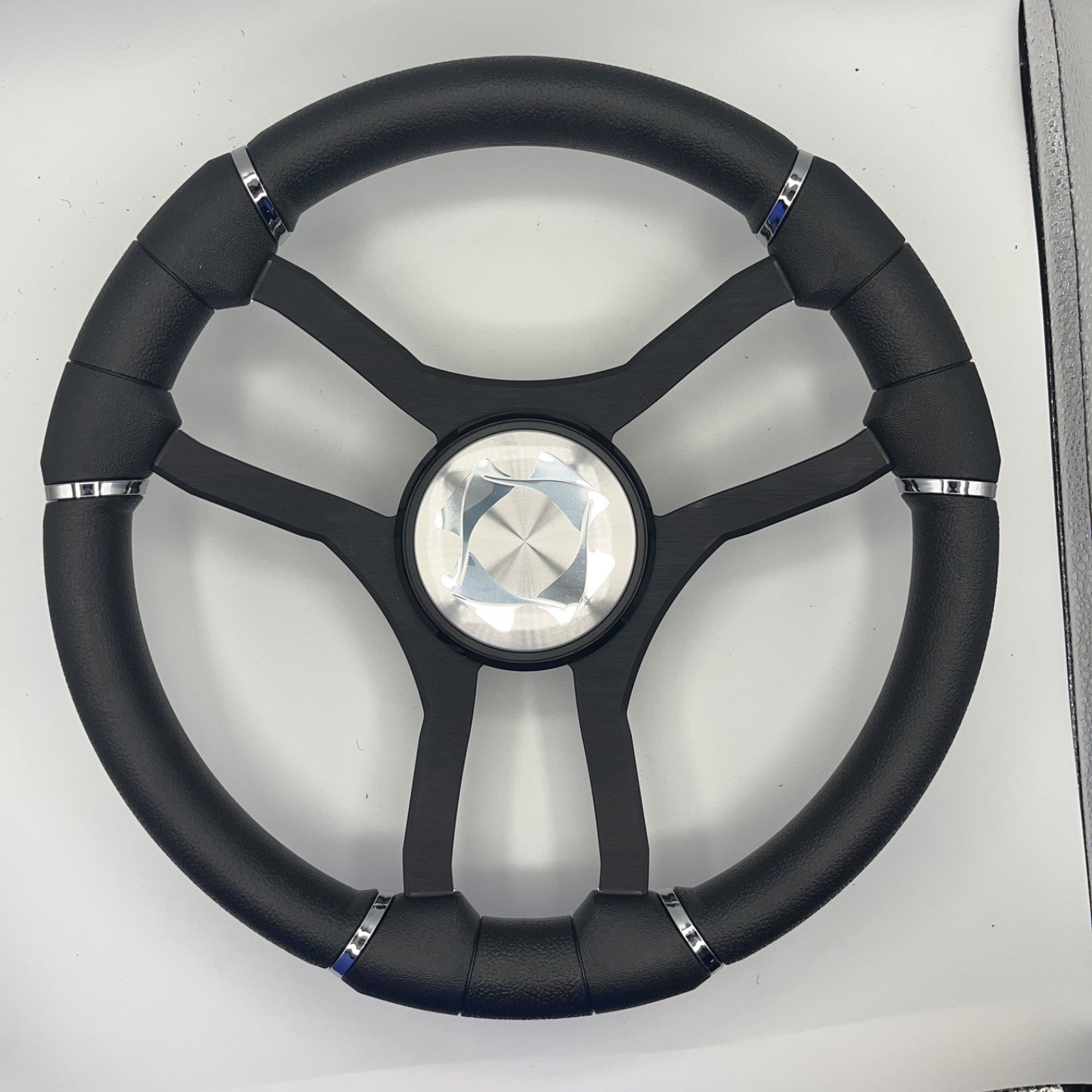 Malera Boat Steering Wheel Black Aluminum Spokes | Stingray