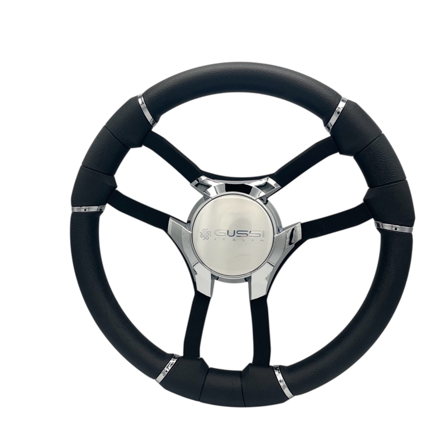 Malera Boat Steering Wheel Black Aluminum Spokes