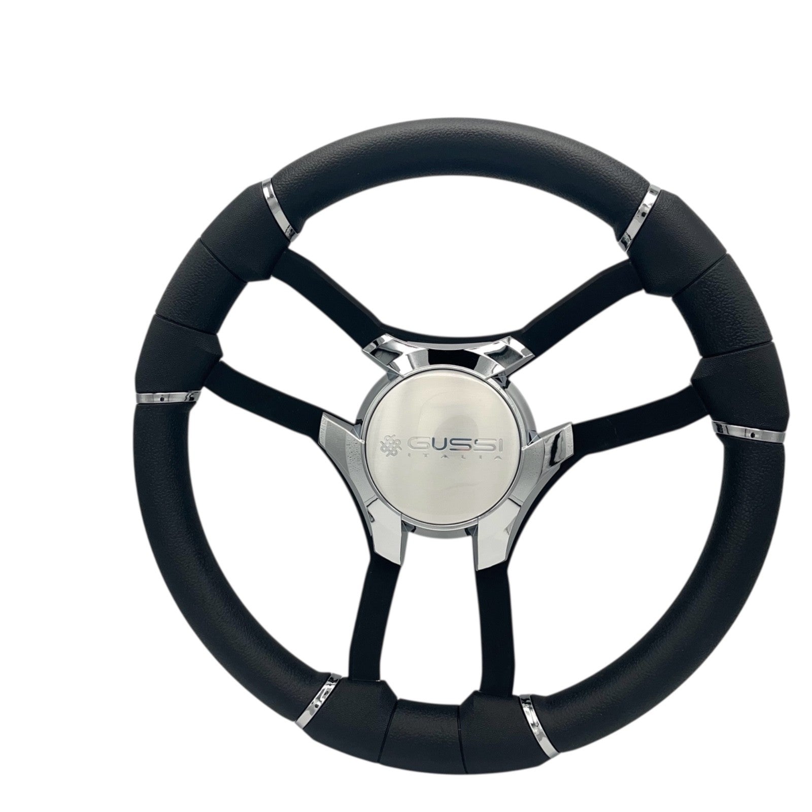 Malera Boat Steering Wheel Black Aluminum Spokes
