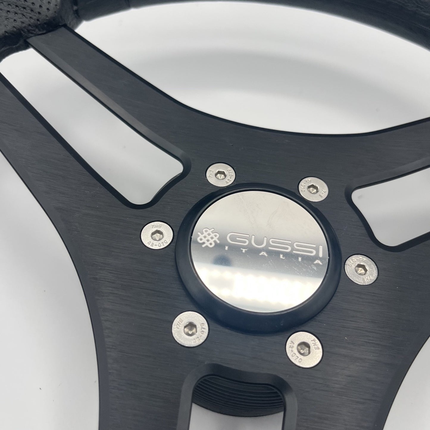 Molinara Marine Steering Wheel Black Brushed Alum Spokes | Gussi Italia