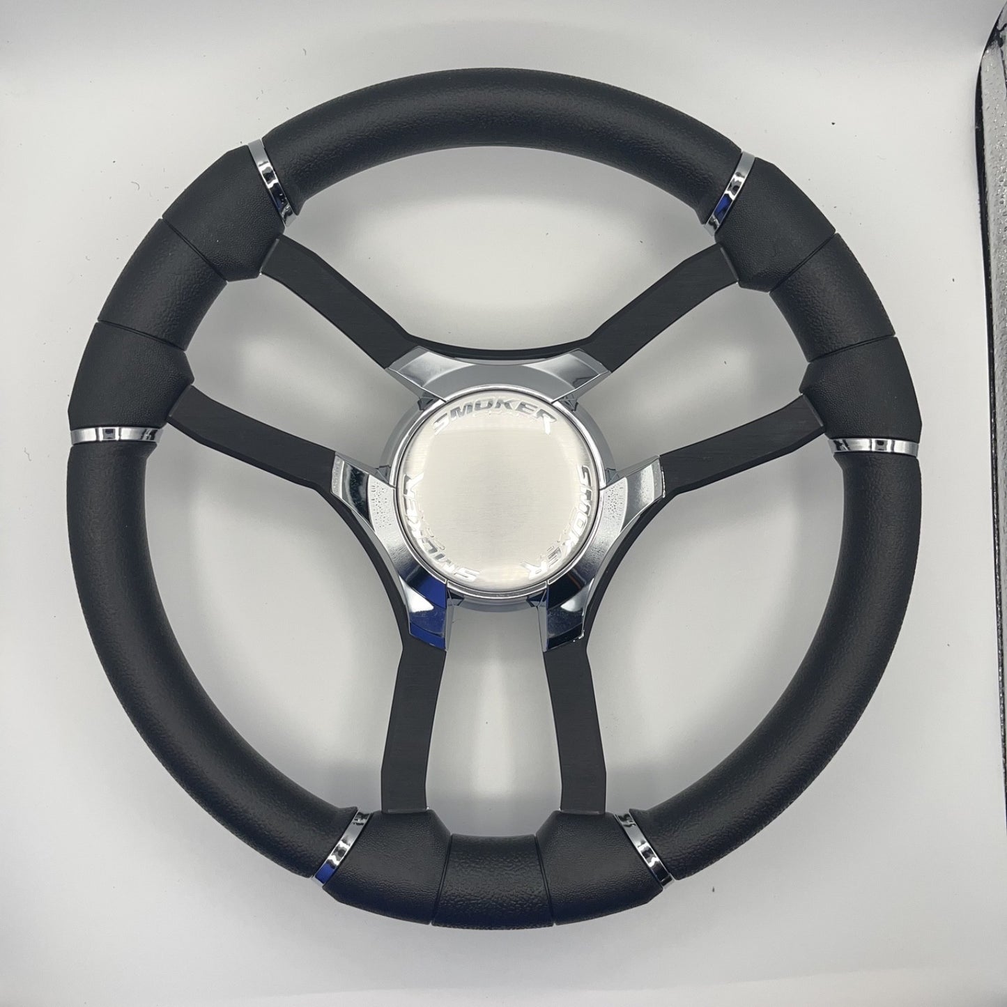 Malera Boat Steering Wheel Black Aluminum Spokes | Smokercraft Boats