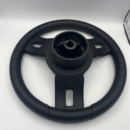 Gussi Italia Black Model 702 Steering Wheel with Keyed Hub | Blue Wave Cap