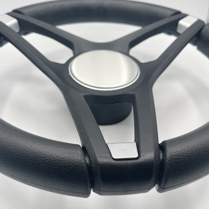 Molino Black w/Soft Touch Urethane Rim Boat Steering Wheel | Blank