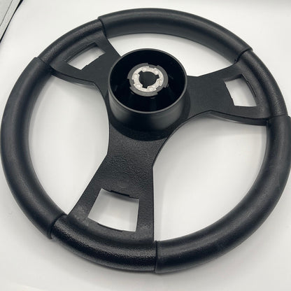Model M13K Black Boat Steering Wheel Soft Touch Rim ABS Spokes | Gussi Italia