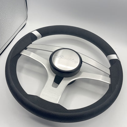Badia Boat Steering Wheel Brushed Aluminum Spokes | Bentley