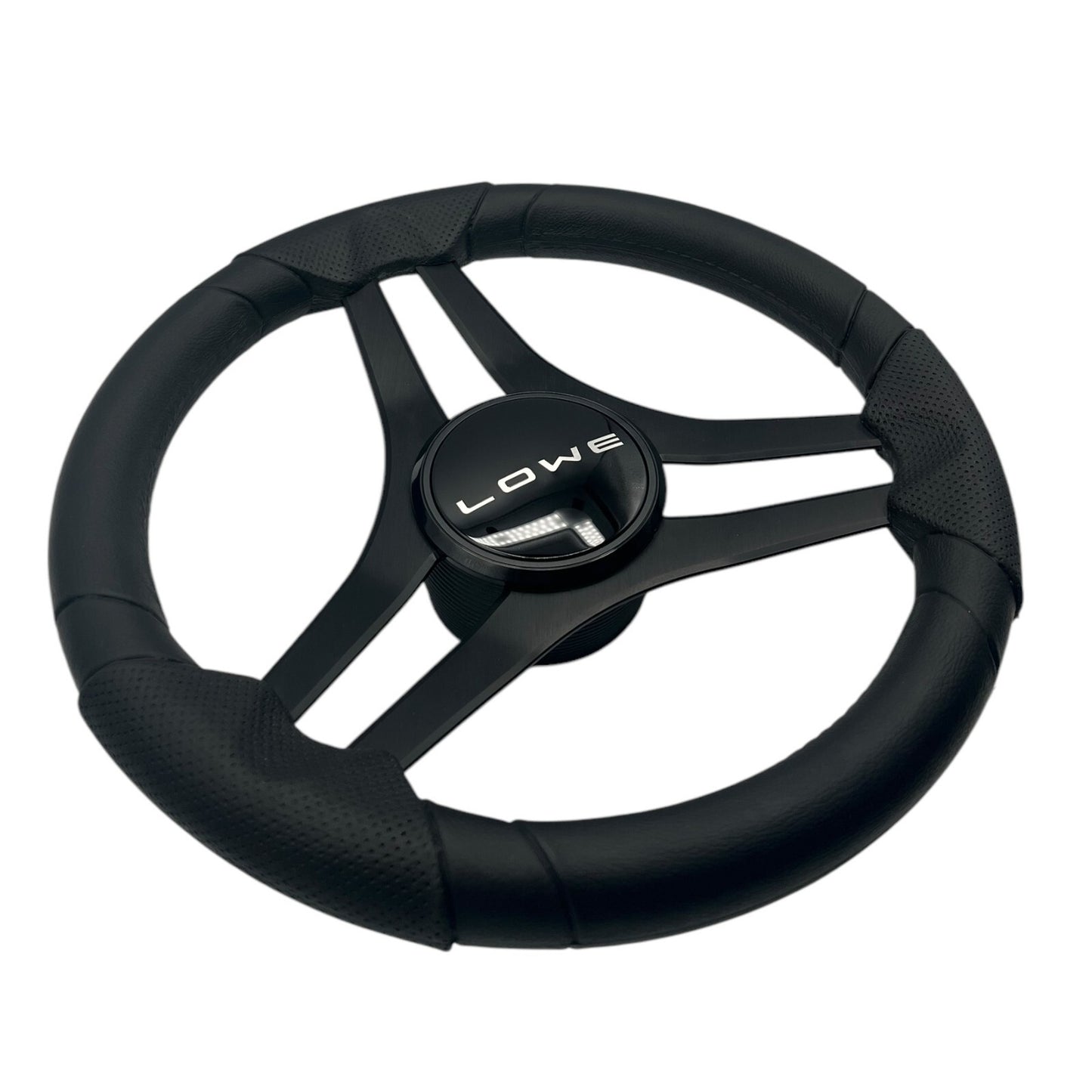 Molinara Marine Steering Wheel Black Brushed Aluminum Spokes | Lowe