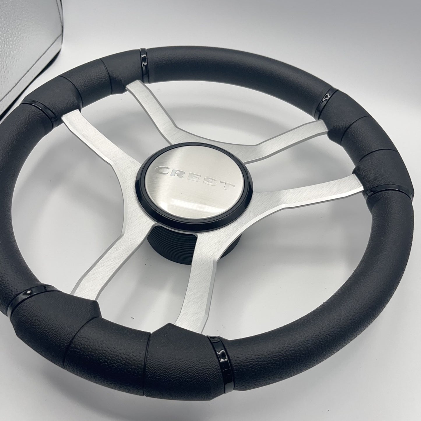 Malera Boat Steering Wheel Brushed Aluminum Spokes | Crest Boats