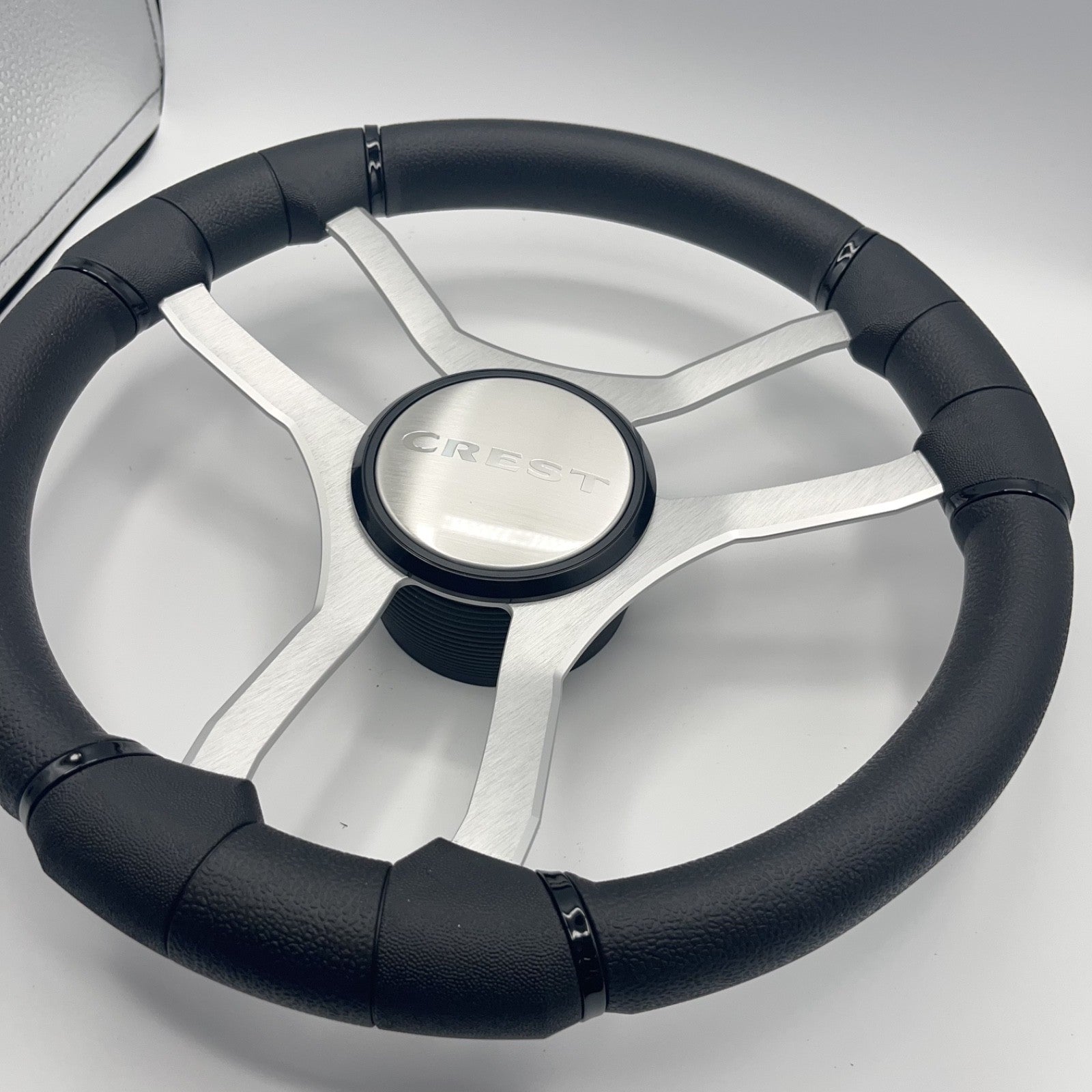 Malera Boat Steering Wheel Brushed Aluminum Spokes | Crest Boats