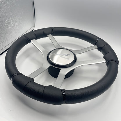 Malera Boat Steering Wheel Brushed Aluminum Spokes | SeaRay Boats