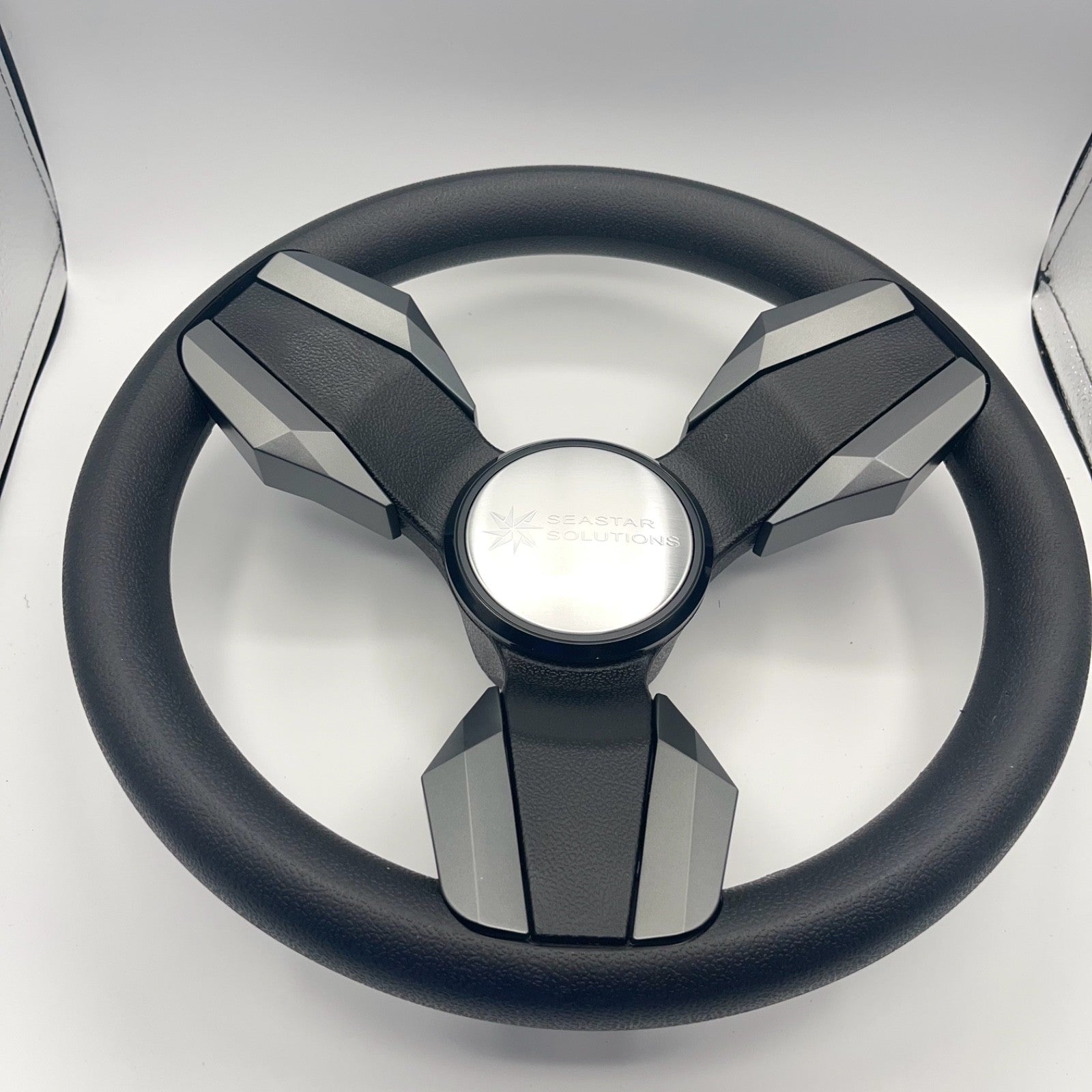 Collina Boat Steering Wheel Dark Gray Inserts - Seastar - Keyed ONLY