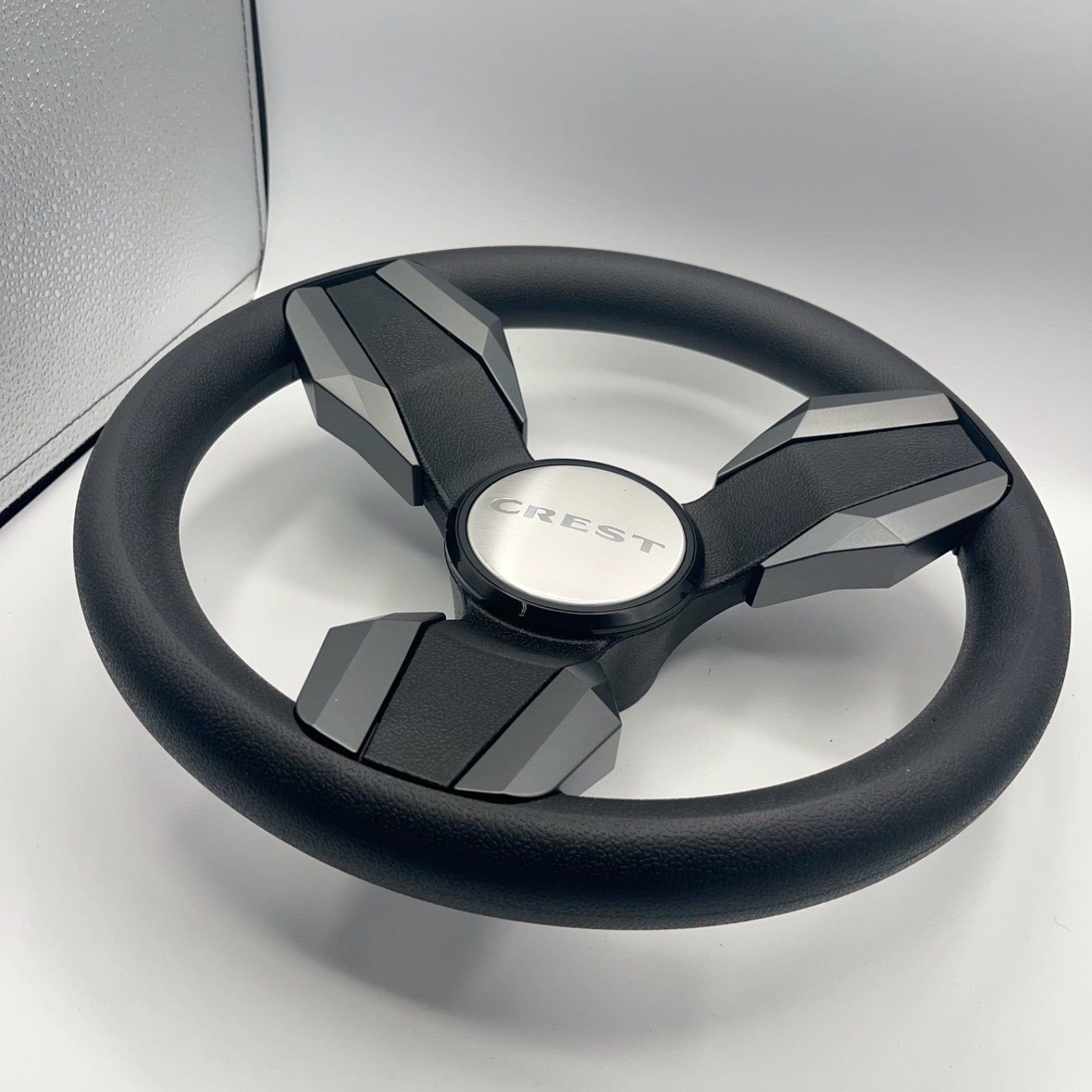 Collina Boat Steering Wheel Dark Gray Inserts - Crest - Keyed ONLY