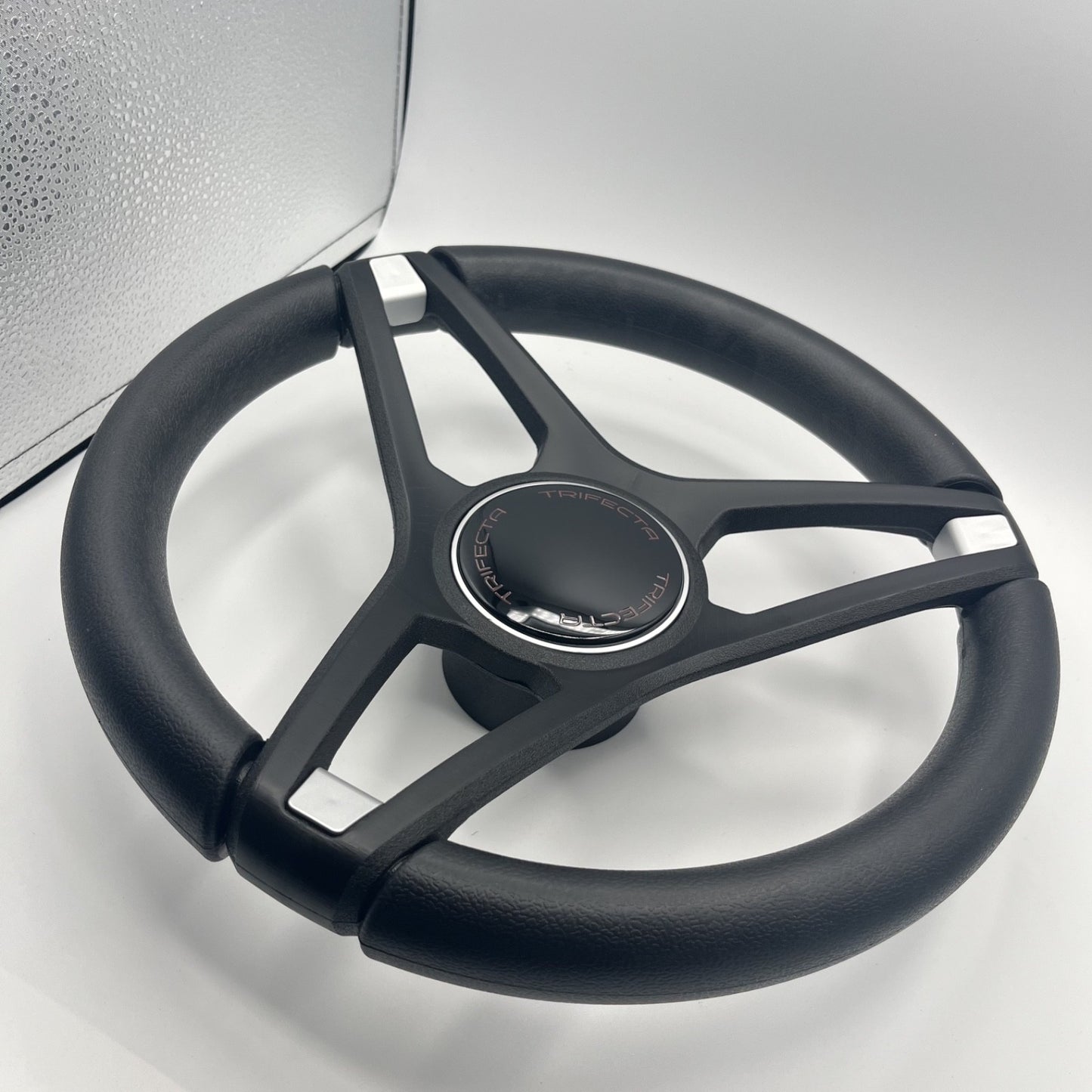 Molino Black w/Soft Touch Urethane Rim Boat Steering Wheel | Trifecta Boats