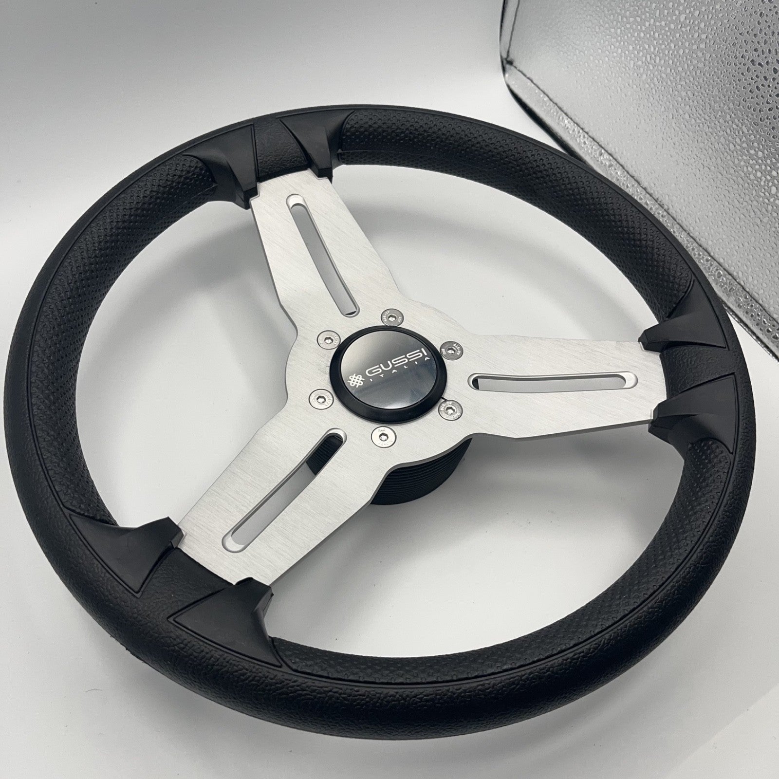 Model 15A Marine Steering Wheel Brushed Alum Spokes | Gussi Italia Cap