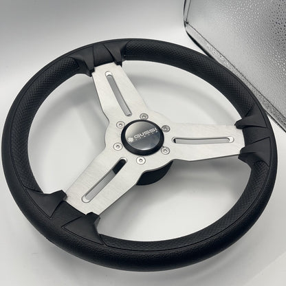 Model 15A Marine Steering Wheel Brushed Alum Spokes | Gussi Italia Cap