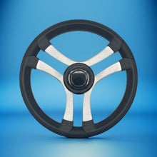 Benaco Boat Steering Wheel Brushed Aluminum Spokes | LG Black Snap-in